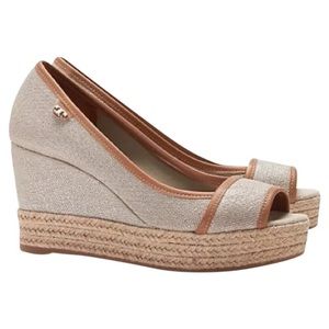 Tory Burch Majorca 85MM Logo Wedge, Size 5